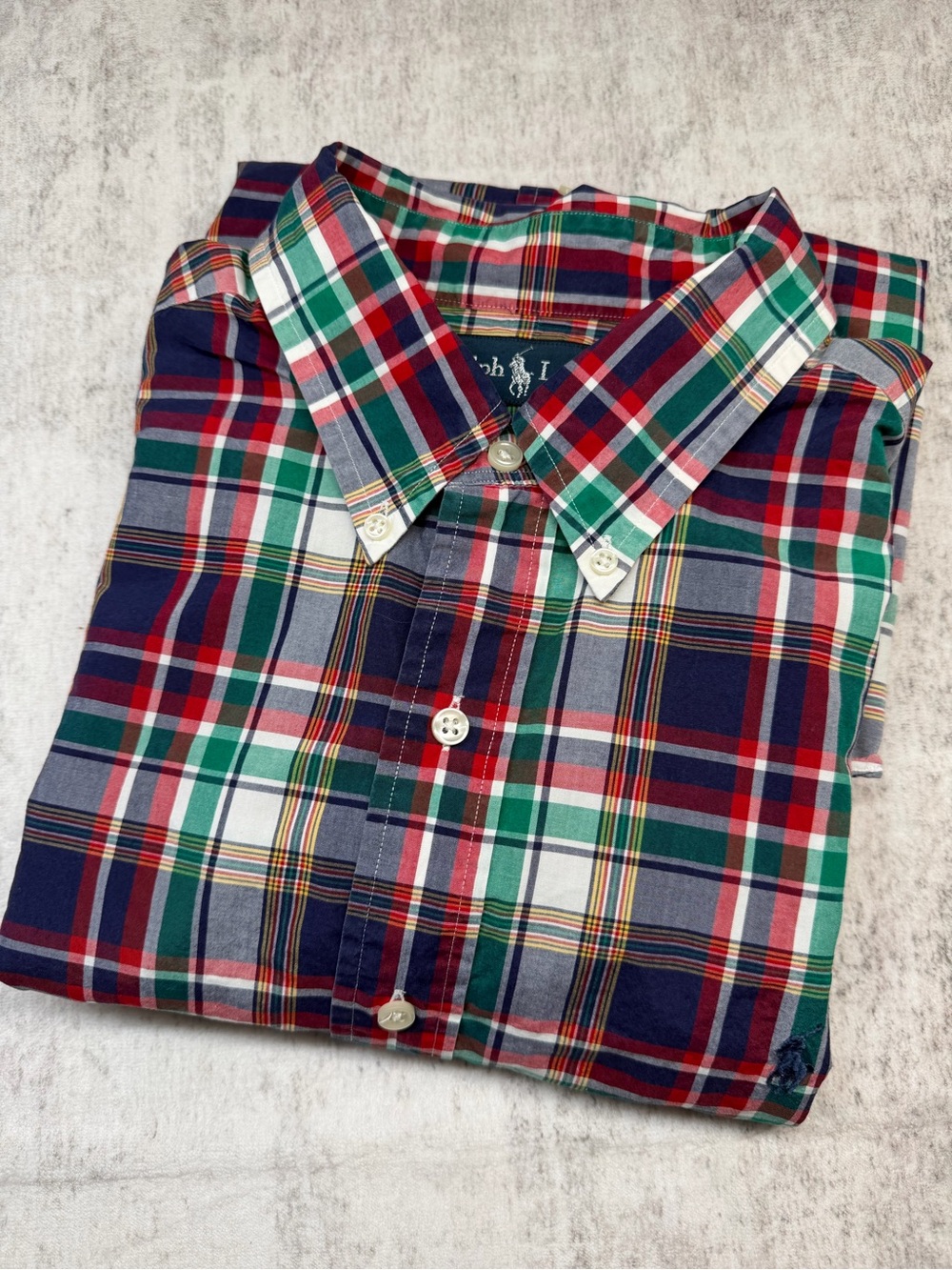 Polo Ralph Lauren Men’s Classic Plaid Button‑Down Shirt - Red/Green/Blue, SizeXL